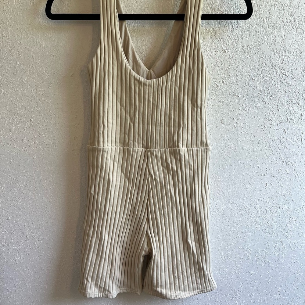 Montce Beige Wide Rib onesie